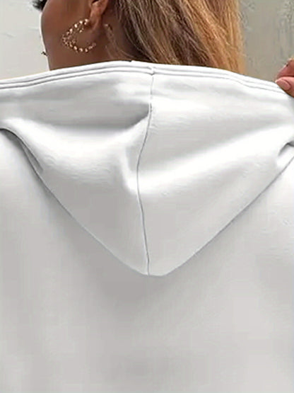 Comfortable Colorblock Graphic Hoodie for Women with Cowl Neck Long Sleeve Kangaroo Pocket Relaxed Style