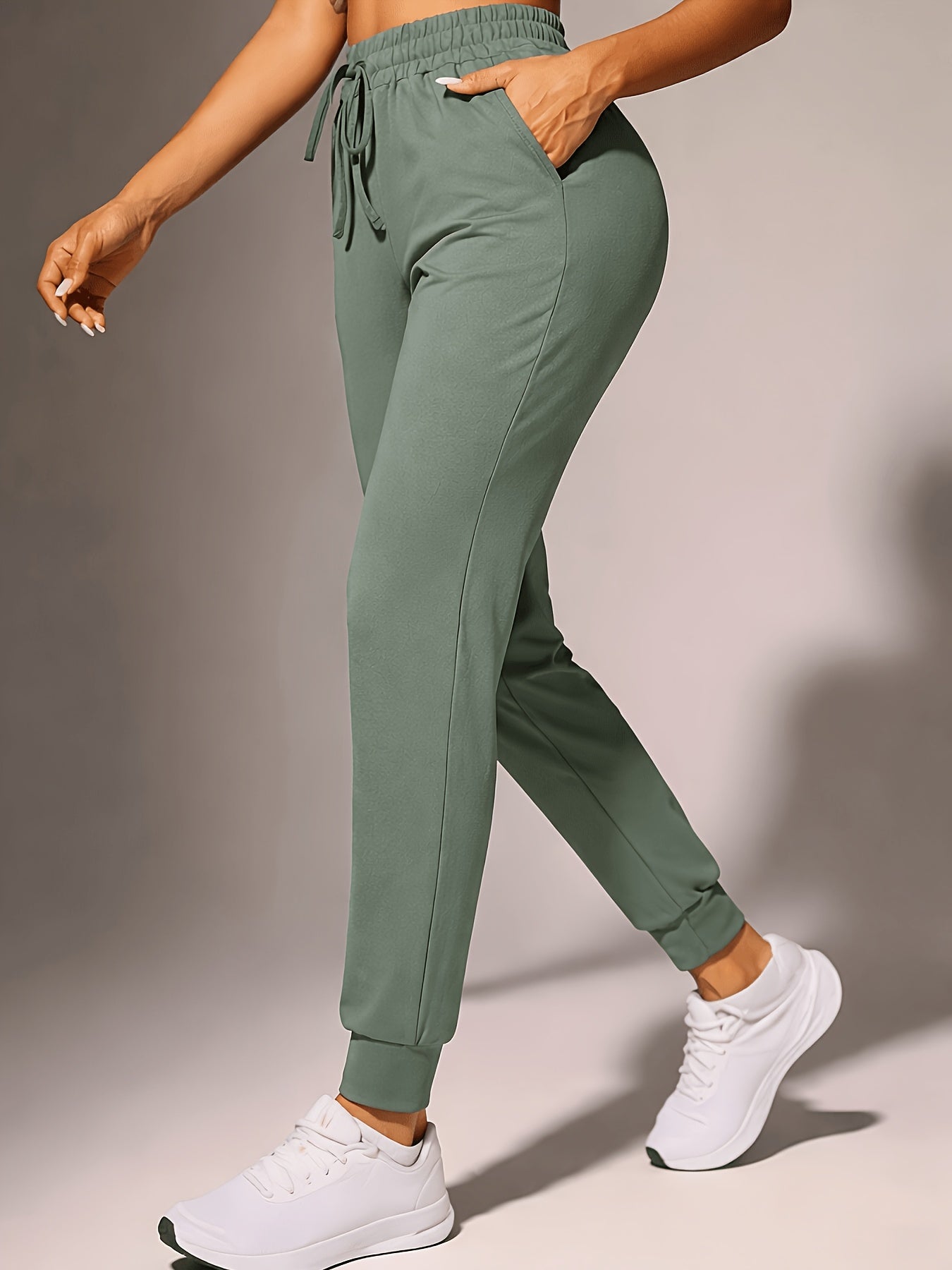 Comfortable Jogger Pants for Women with High Waist Drawstring Tapered Relaxed Pocket Casual Style
