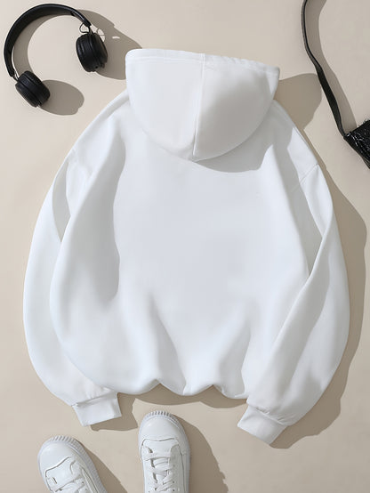 Comfortable Fleece Hoodie for Women with Drawstring Hood Long Sleeve Kangaroo Pocket Oversized Style