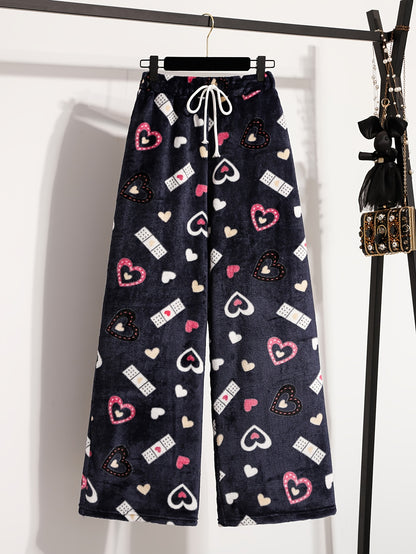 Christmas Style Drawstring Fleece Pants