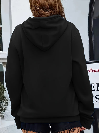 Comfortable Fleece Hoodie for Women with Drawstring Hood Long Sleeve Kangaroo Pocket Oversized Style