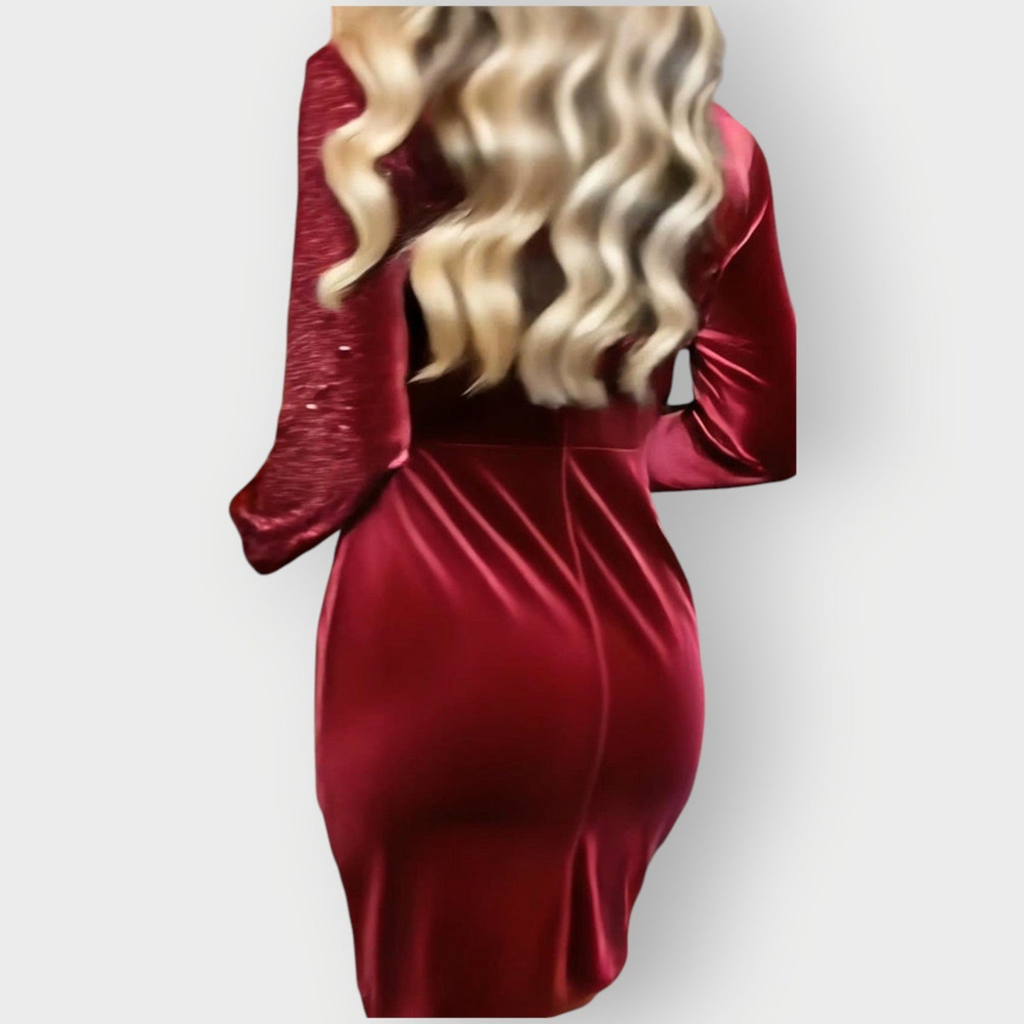 Elegant Sequin Velvet Wrap Dress for Women with V Neck Long Sleeve Ruched Bodycon Cocktail Style