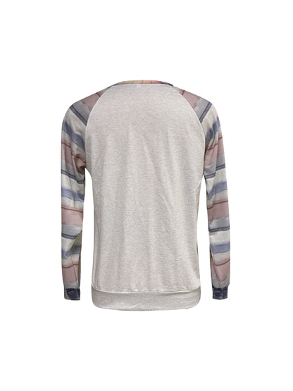 Kitten Print Crew Neck Sweatshirt, Casual Long Sleeve Drop Shoulder Sweatshirt, Women's Clothing