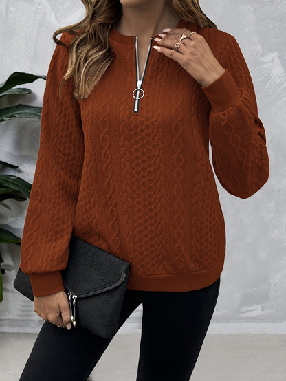 Solid Color Autumn Long Sleeve Warm Casual Daily Commute Niche Women's Sweatshirt