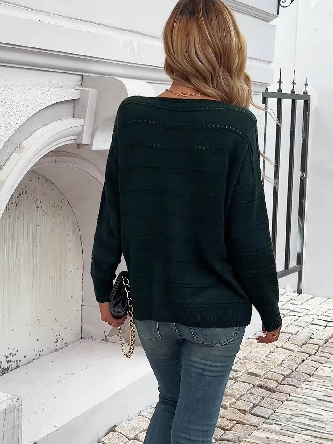 Solid Color Off-Shoulder Sweater
