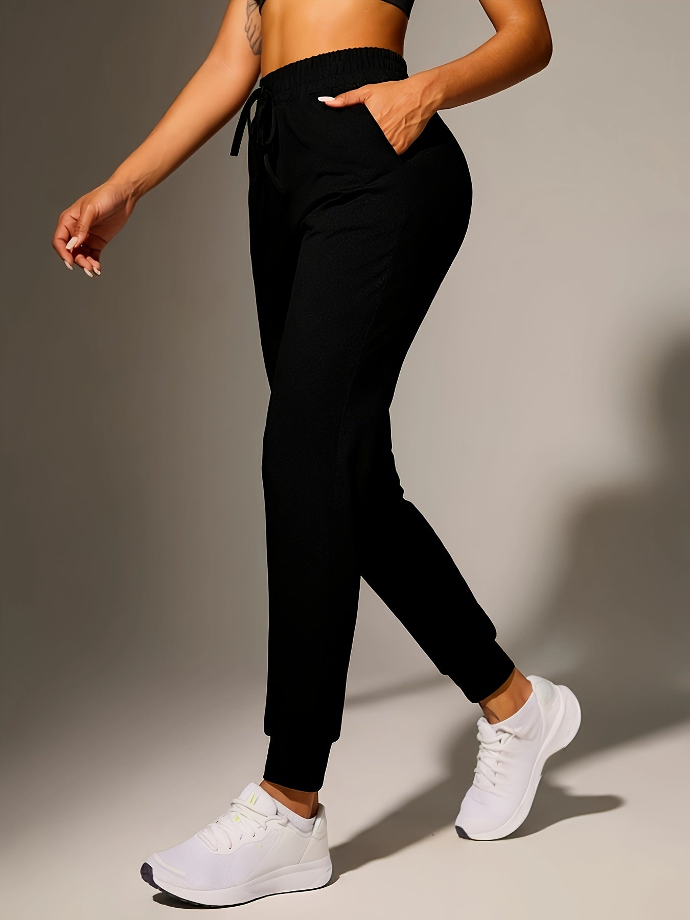 Comfortable Jogger Pants for Women with High Waist Drawstring Tapered Relaxed Pocket Casual Style