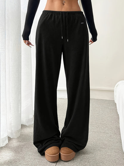 Effortless Wide Leg Pants for Women with Drawstring Waist Relaxed Flowing Casual Style