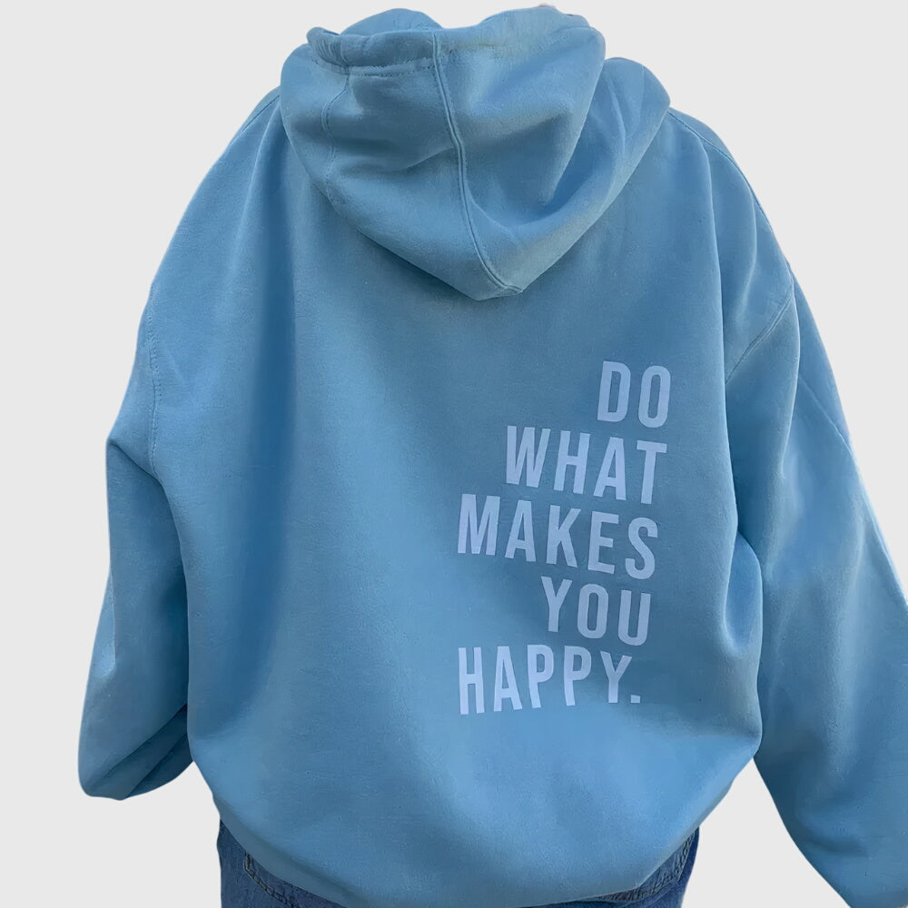 Comfortable Graphic Print Hoodie for Women with Drawstring Hood Long Sleeve Oversized Relaxed Style