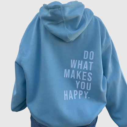 Comfortable Graphic Print Hoodie for Women with Drawstring Hood Long Sleeve Oversized Relaxed Style