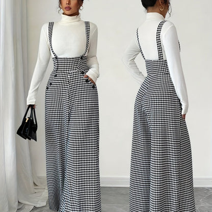Women's Printed Strap Straight-Leg Jumpsuit