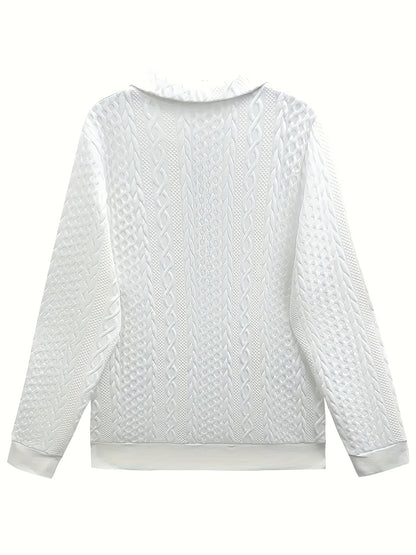 New Fashionable and Elegant Autumn and Winter Solid Color Zipper Pocket Turnover Collar Women's Long Sleeve Sweatshirt