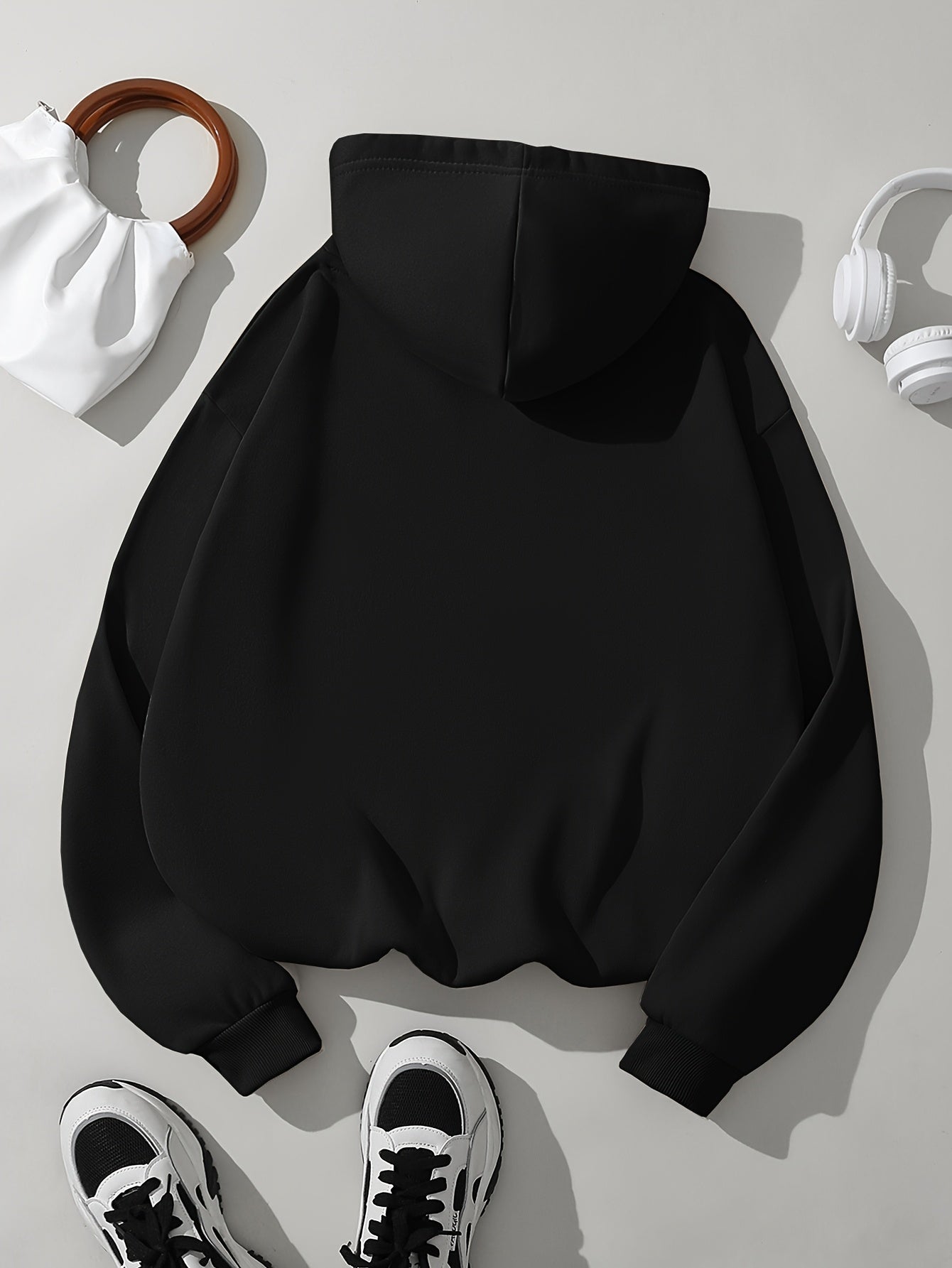 Comfortable Fleece Hoodie for Women with Drawstring Hood Long Sleeve Kangaroo Pocket Oversized Style