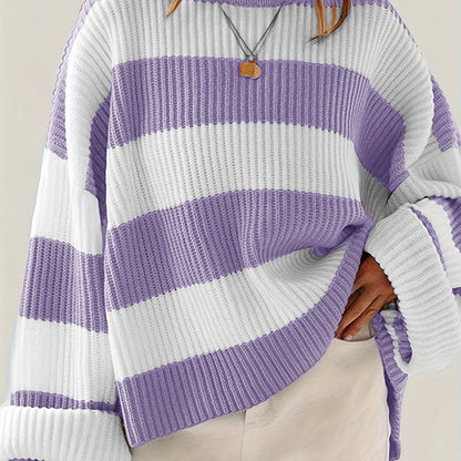 Loose V-Neck Off Shoulder Sleeves Casual And Lazy Style Pullover Sweater