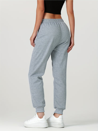 1pc of Autumn/winter Women's Long Pants, -lined Warm Casual Sweatpants for Women, Featuring an Elastic Drawstring Waist, Angled High Quality Zippered Pockets, and Windproof Thermal Cuffed Pants, Suitable for Daily Winter Wear at Home
