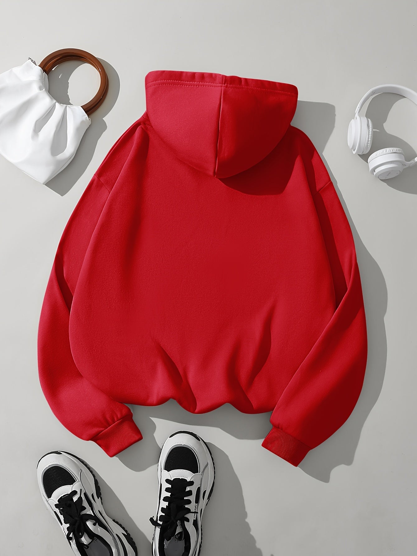 Comfortable Fleece Hoodie for Women with Drawstring Hood Long Sleeve Kangaroo Pocket Oversized Style