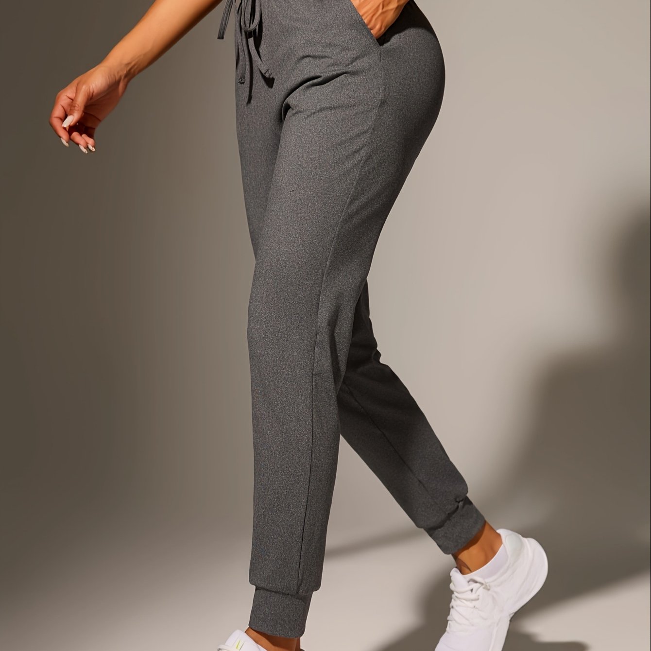 Comfortable Jogger Pants for Women with High Waist Drawstring Tapered Relaxed Pocket Casual Style