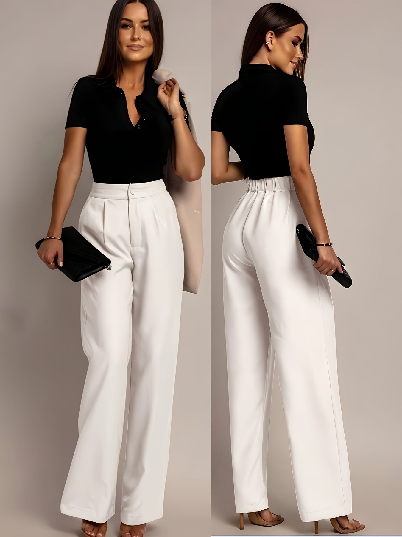 Effortless Wide Leg Pants for Women with High Waisted Pleated Front Tailored Relaxed Style
