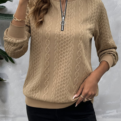 Solid Color Autumn Long Sleeve Warm Casual Daily Commute Niche Women's Sweatshirt
