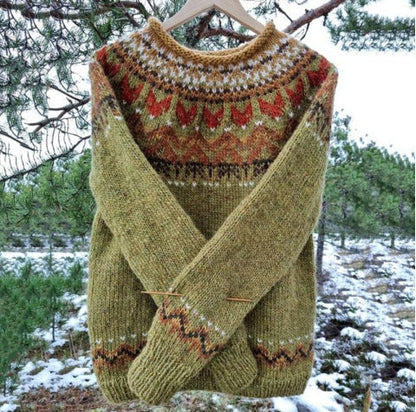 Astrid | Women's Vintage Icelandic Crew Neck Sweater