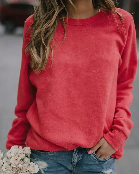 Comfortable Crewneck Sweatshirt for Women with Raglan Long Sleeve Relaxed Oversized Casual Style