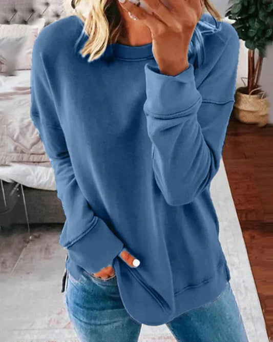 Comfortable Pullover Sweatshirt for Women with Crew Neck Long Sleeve Relaxed Oversized Casual Style