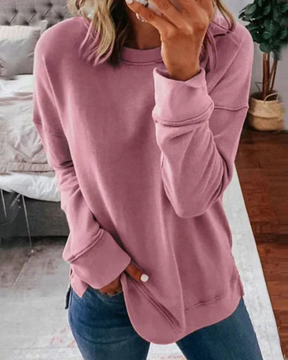 Comfortable Pullover Sweatshirt for Women with Crew Neck Long Sleeve Relaxed Oversized Casual Style