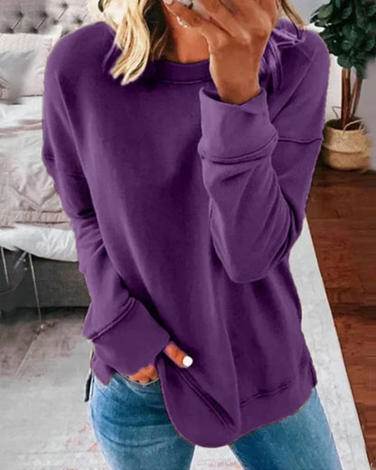 Comfortable Pullover Sweatshirt for Women with Crew Neck Long Sleeve Relaxed Oversized Casual Style