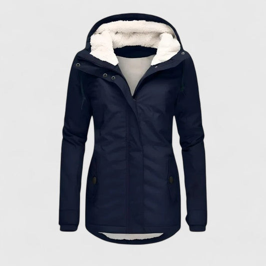 Comfortable Sherpa Lined Parka Jacket for Women with Hooded Long Sleeve Zip Front Relaxed Casual Style