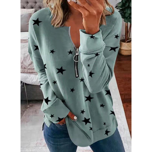 Marielle | Women's Star Quarter-Zip Long Sleeve Sweater