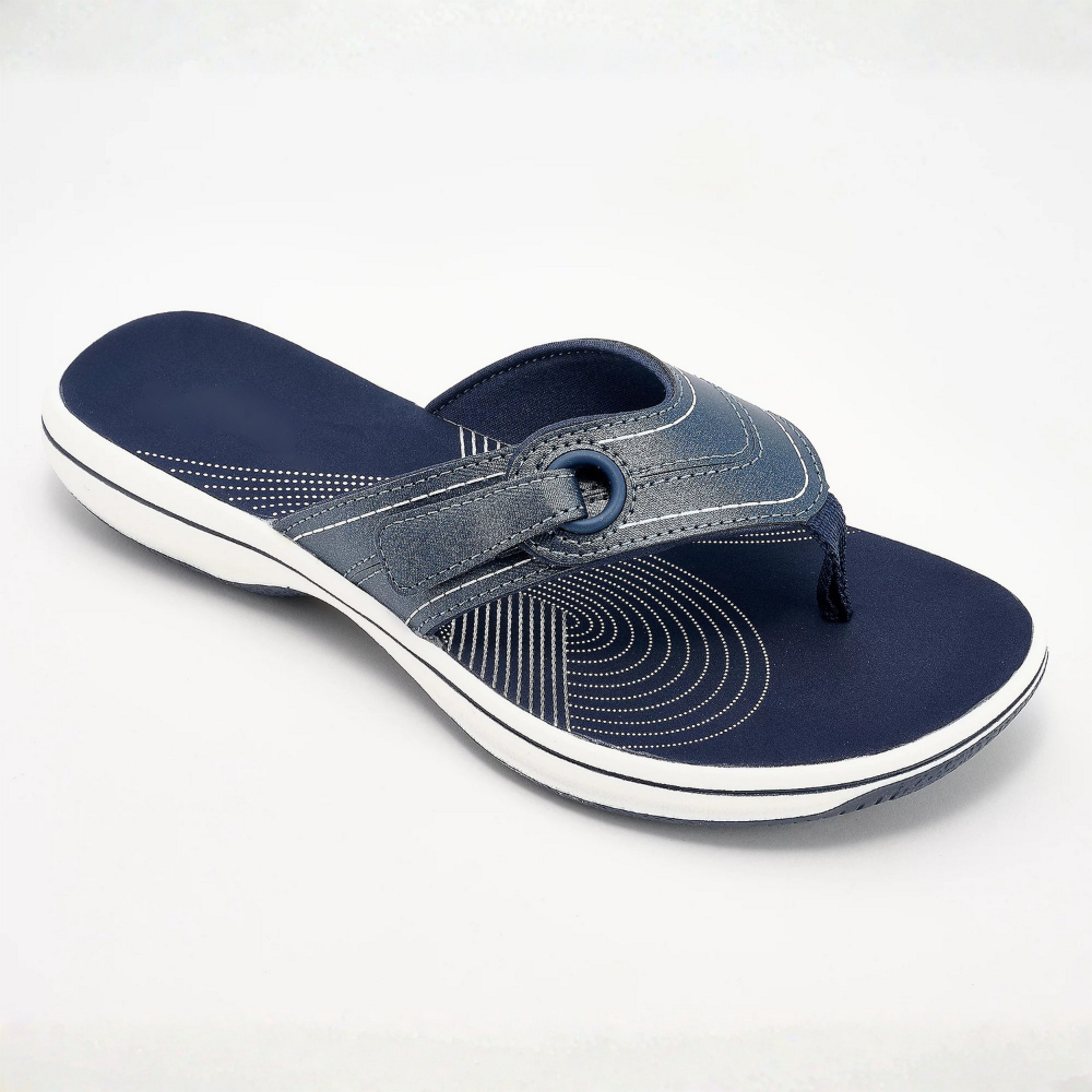 Comfortable Flip Flops for Women with Thong Strap Contoured Footbed Arch Support Style