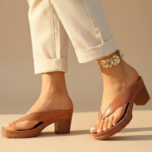 Stylish Platform Thong Sandal for Women with Crisscross Strap Chunky Block Heel Wedge Style