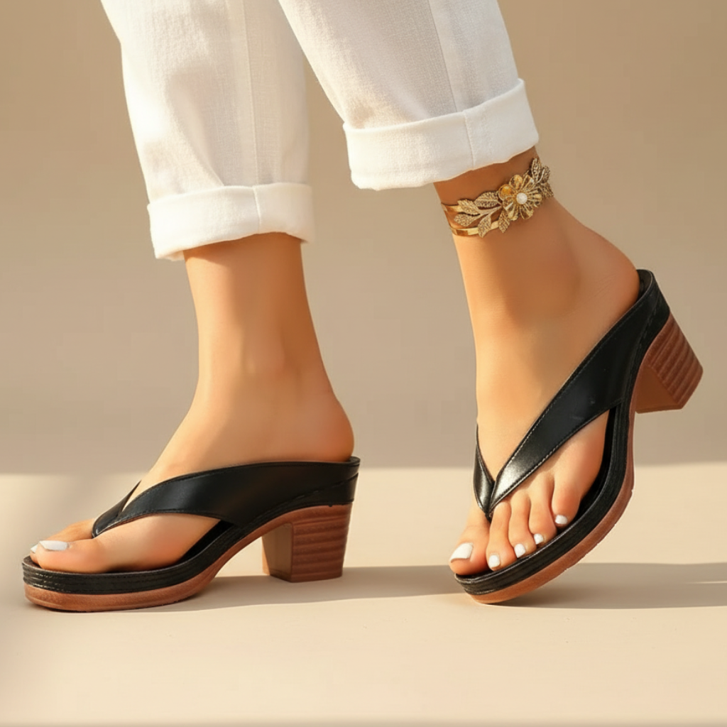 Stylish Platform Thong Sandal for Women with Crisscross Strap Chunky Block Heel Wedge Style