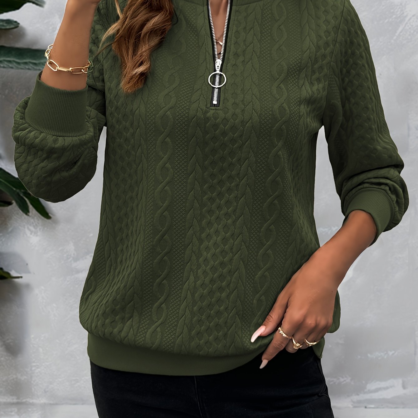 Solid Color Autumn Long Sleeve Warm Casual Daily Commute Niche Women's Sweatshirt