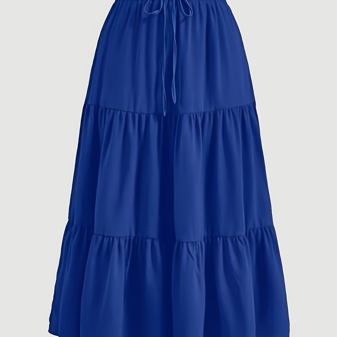 Effortless Tiered Maxi Skirt for Women with Paperbag Waist Drawstring Flowing Boho Style