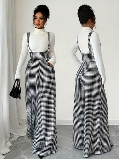 Women's Printed Strap Straight-Leg Jumpsuit