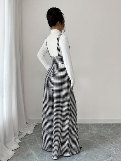 Women's Printed Strap Straight-Leg Jumpsuit
