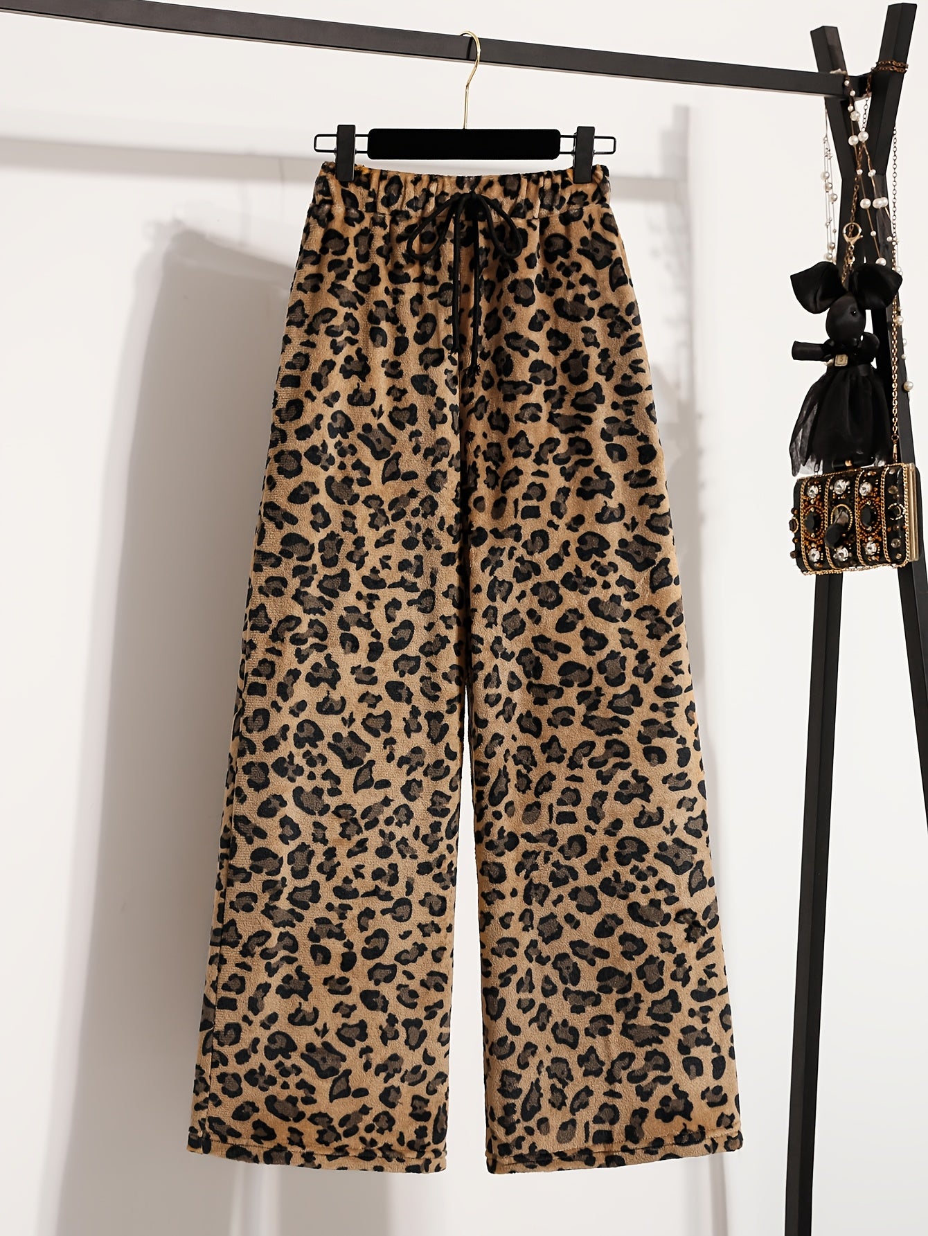 Christmas Style Drawstring Fleece Pants