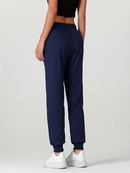 1pc of Autumn/winter Women's Long Pants, -lined Warm Casual Sweatpants for Women, Featuring an Elastic Drawstring Waist, Angled High Quality Zippered Pockets, and Windproof Thermal Cuffed Pants, Suitable for Daily Winter Wear at Home