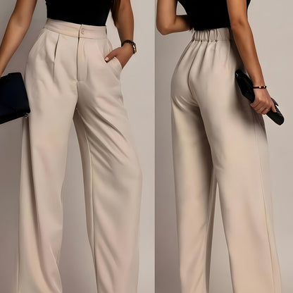 Effortless Wide Leg Pants for Women with High Waisted Pleated Front Tailored Relaxed Style