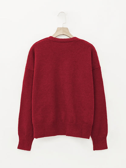 Comfortable Cardigan Sweater for Women with V Neck Long Sleeve Button Front Relaxed Oversized Knit Style