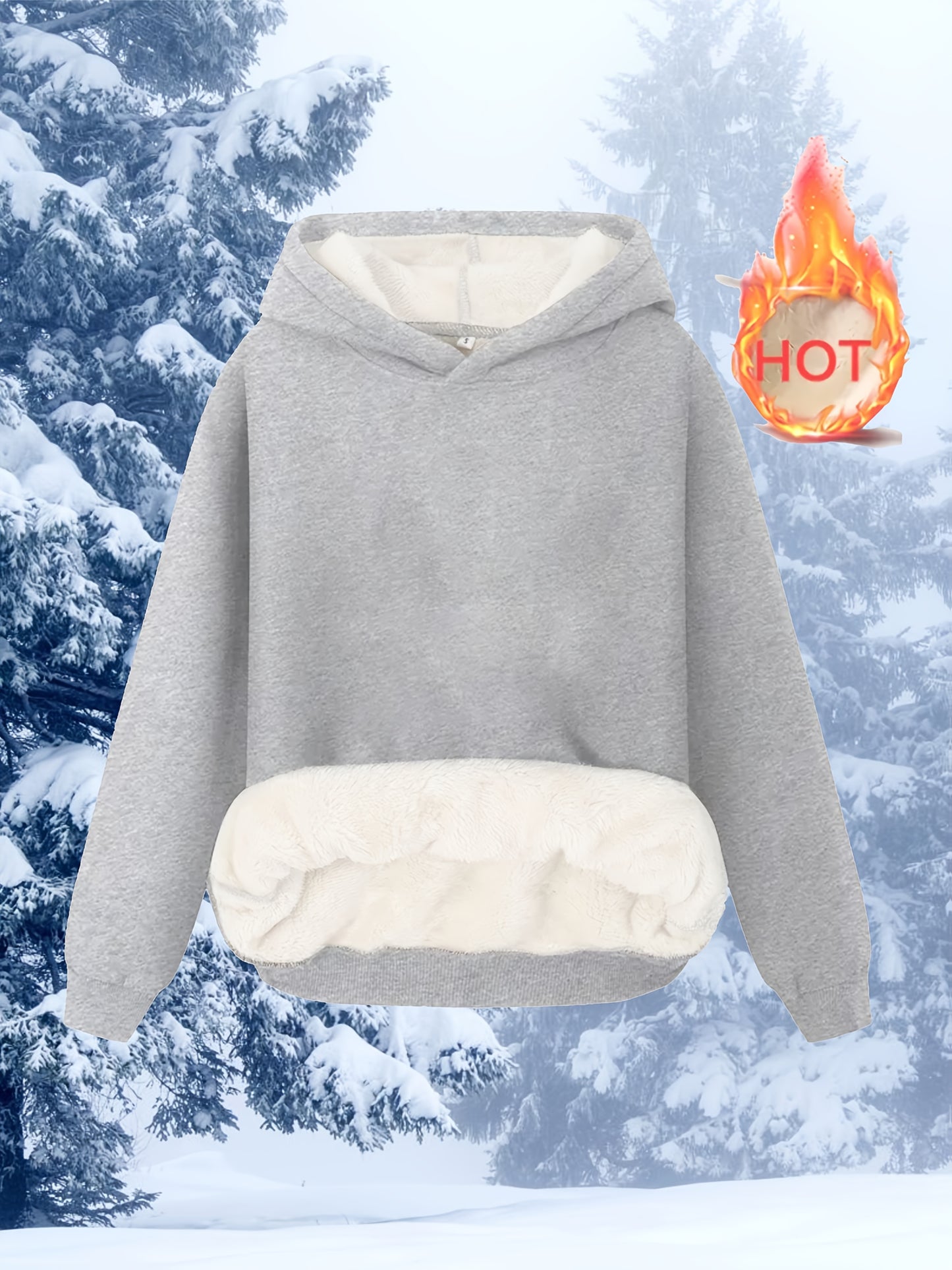 Comfortable Sherpa Fleece Hoodie for Women with Hooded Long Sleeve Warm Relaxed Oversized Style
