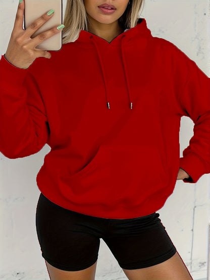 Comfortable Fleece Hoodie for Women with Drawstring Hood Long Sleeve Kangaroo Pocket Oversized Style