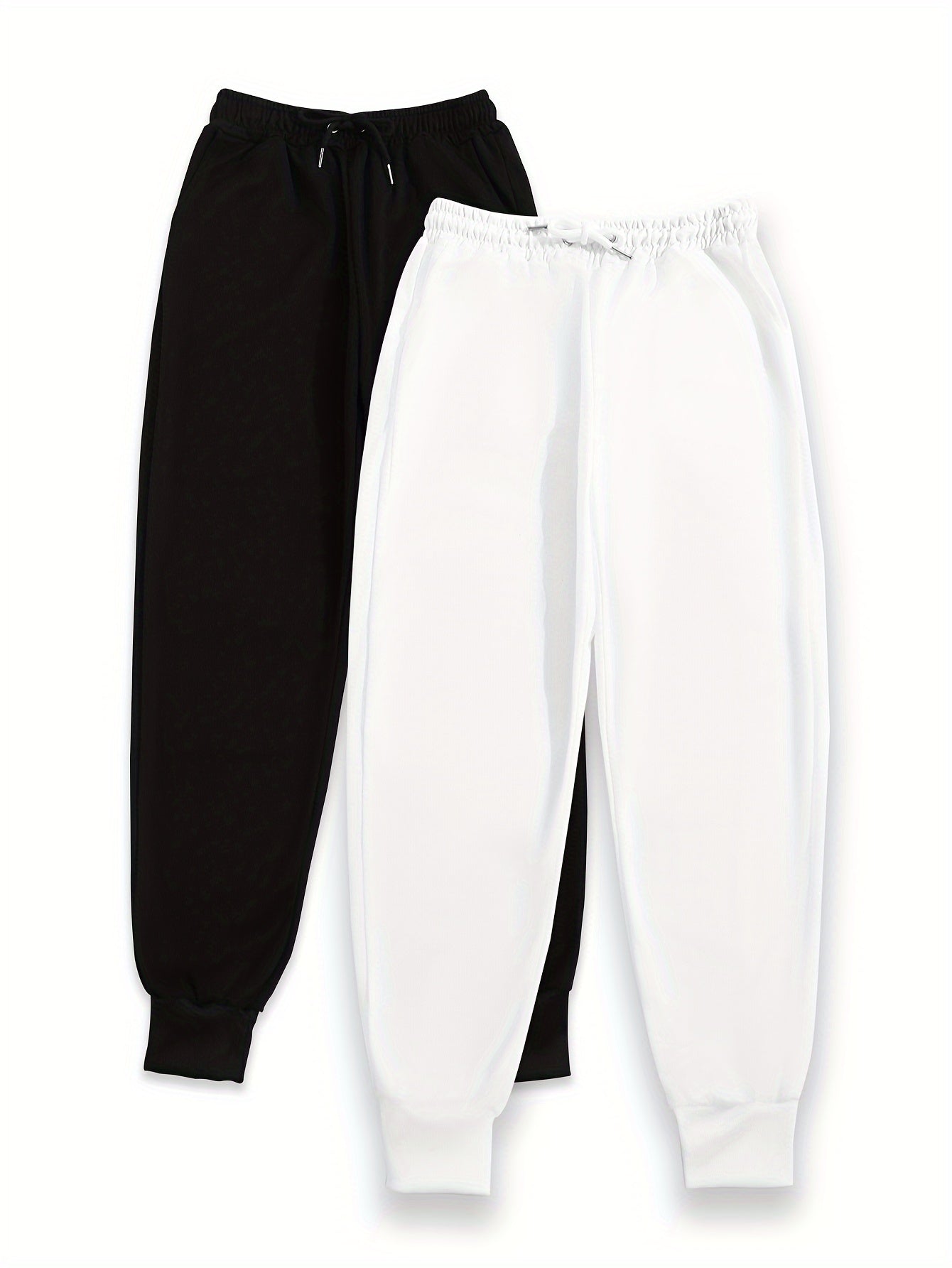 2pcs Women's Casual Jogging Pants - Soft and Comfortable Drawstring Waistband Sport Pants