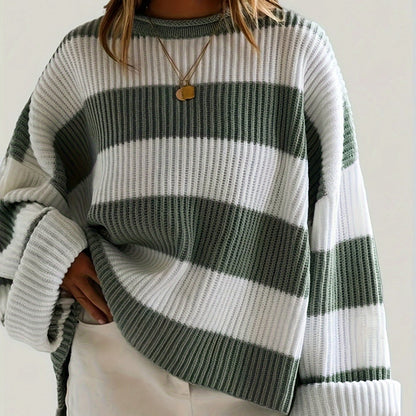 Loose V-Neck Off Shoulder Sleeves Casual And Lazy Style Pullover Sweater