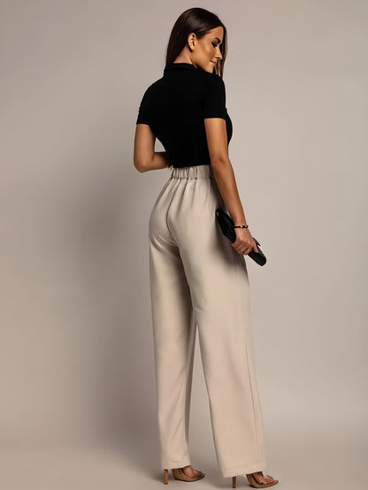 Effortless Wide Leg Pants for Women with High Waisted Pleated Front Tailored Relaxed Style
