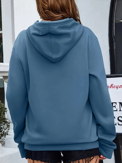 Comfortable Fleece Hoodie for Women with Drawstring Hood Long Sleeve Kangaroo Pocket Oversized Style