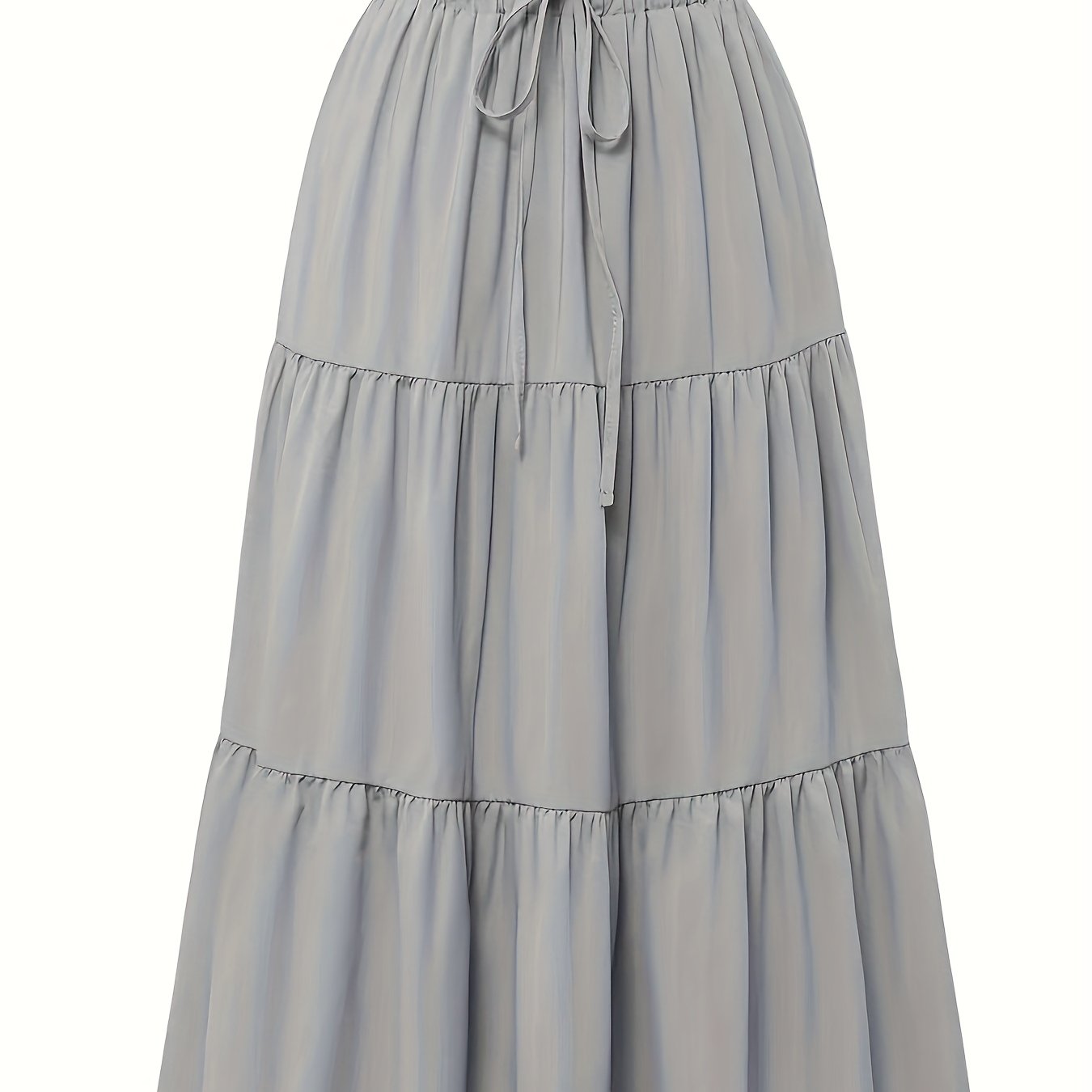 Effortless Tiered Maxi Skirt for Women with Paperbag Waist Drawstring Flowing Boho Style