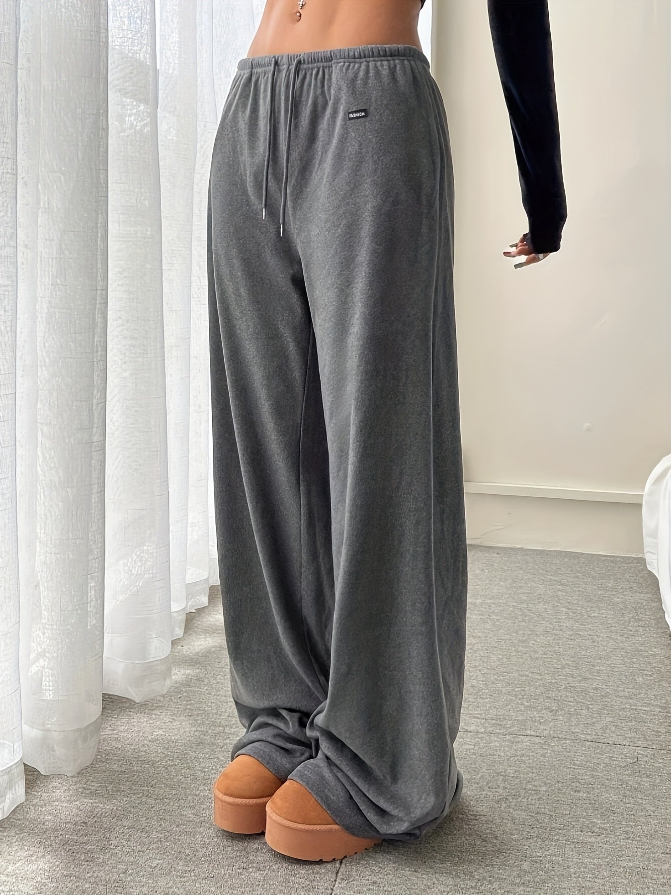 Effortless Wide Leg Pants for Women with Drawstring Waist Relaxed Flowing Casual Style