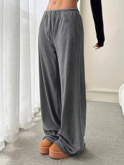 Effortless Wide Leg Pants for Women with Drawstring Waist Relaxed Flowing Casual Style