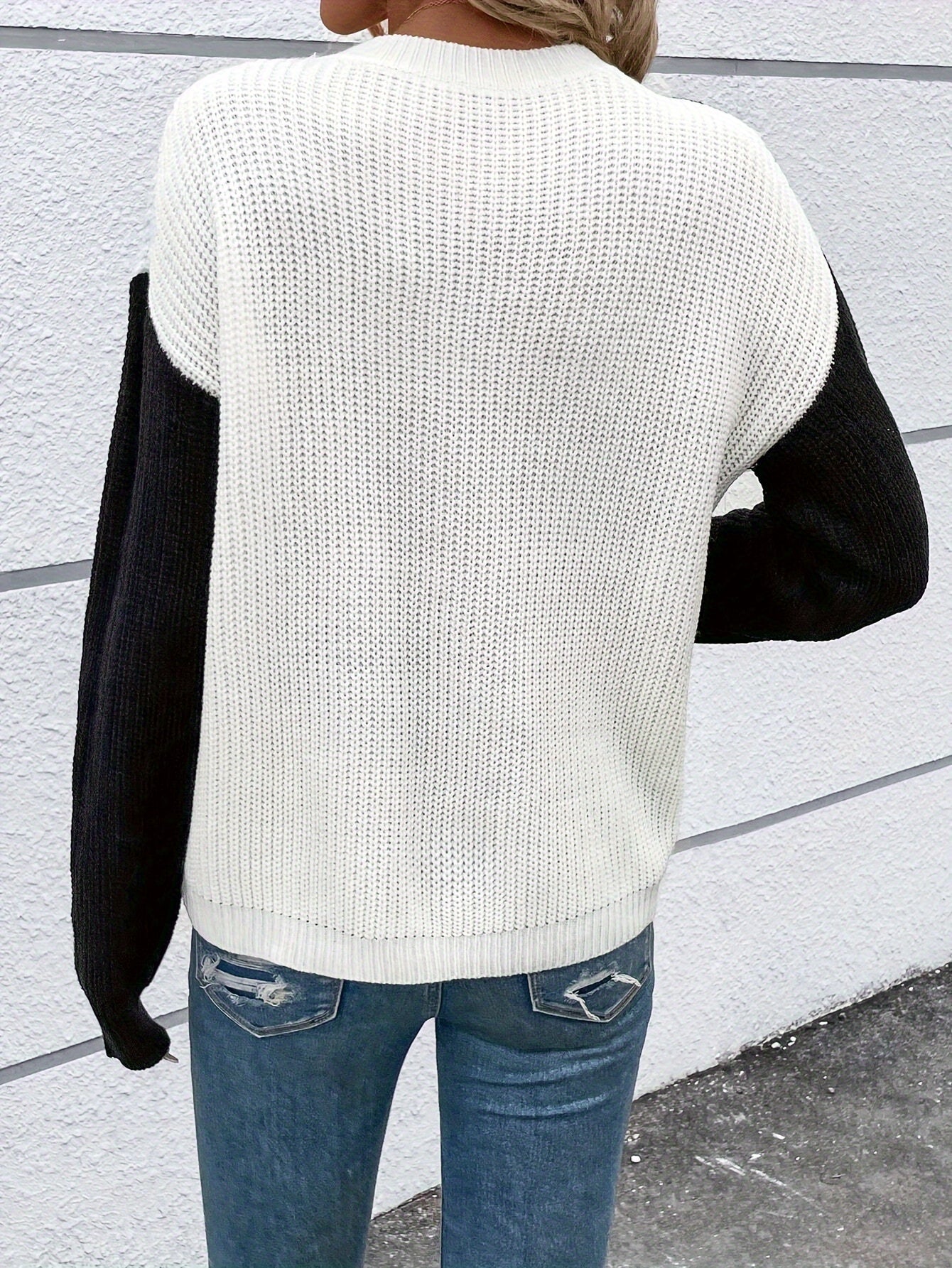 TJ3167 New Autumn And Winter Korean-Style Unique Color-Blocked Single-Breasted Cardigan for Women, Stylish And Flattering Top